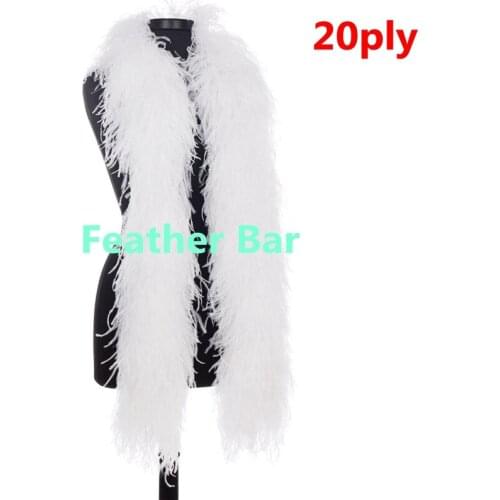 Hot sale 10meters high quality snow White Bleached OSTRICH FEATHER BOA 2 meter per pc for wedding decoration