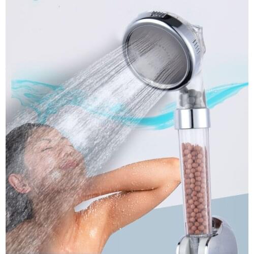 3 Modes Bath Shower Adjustable Jetting Shower Head High Pressure Saving water Bathroom Anion Filter Shower