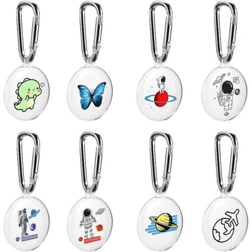 Silicone Protector Cover Keychain For AirTags Shockproof Anti-scratch Transparent Protective Case Key Holder Air Tag Apple Shell