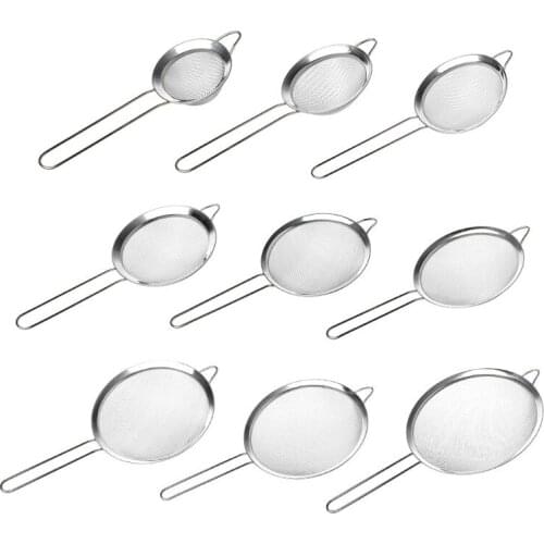 3PCS Sieve Flour Stainless Steel Tea Sink Strainer Filter DIY Tools Kichen Tool Oil Suction Drain Accessories Kitchen Tools