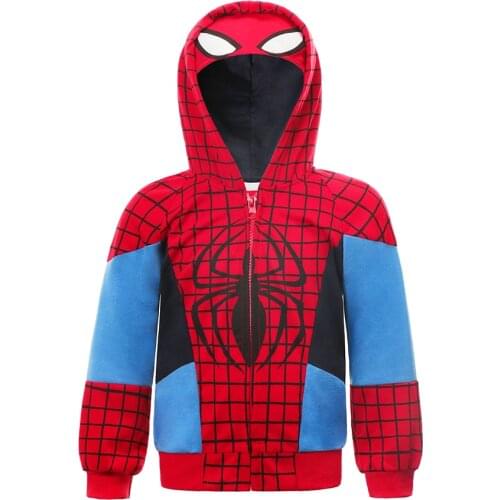 New Marvel Sweatshirt Hulk Spider-Man Captain America Avengers Sweater Cartoon Top Zipper Hoodie Childrens Clothes Boy Clothes