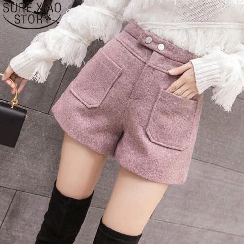 High Waist Shorts 2021 Autumn Winter Fashion Women Shorts Casual Harajuku Shorts Women Pockets chic Pink Black Apricot 6307