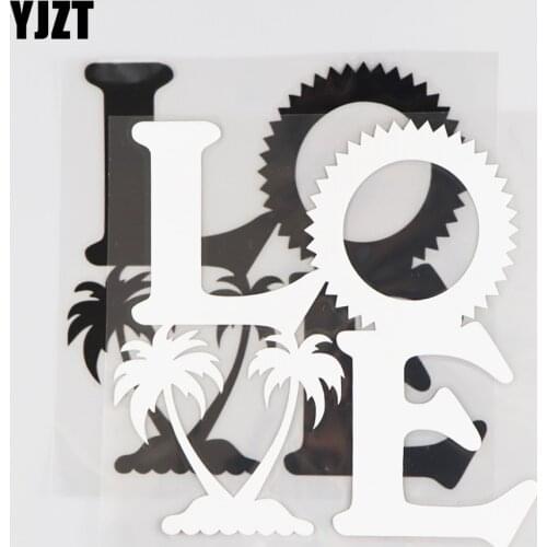 YJZT 14.2×14.2CM LOVE Vinyl Decal Car Sticker Personality Word Decor Pattern Black/Silver 4C-0525