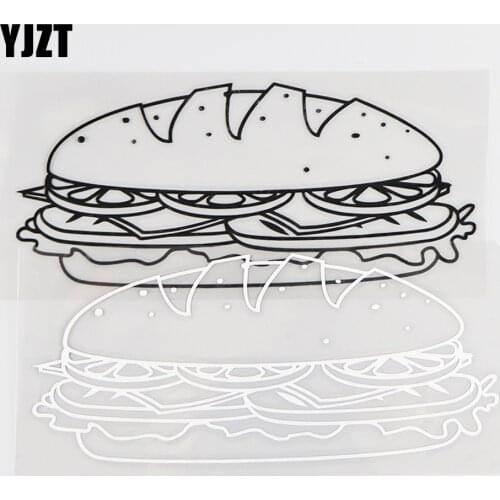 YJZT 15×6.5CM Vinyl Car Stickers Decal Bread Food Art Decoration Body Decoration Black / Silver 10A-0728