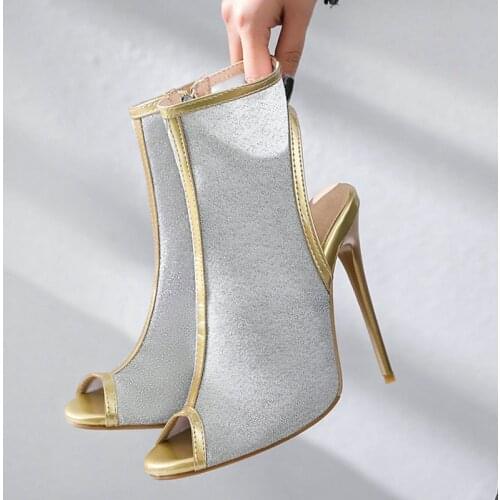 New High Heels Women Sandals Thin Bottom Stiletto Heels Toe with Zipper Ladies Fashion Shoes Sexy Sandals Size 34-43