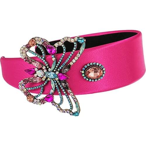 ZHINI New Exaggeration Punk Wide Side Headbands for Women Boho Personality Butterfly Cutout Hair Band Handmade Hair Accessories