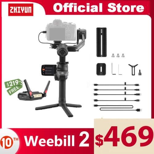 ZHIYUN Official Weebill 2 Gimbal Camera Handheld Stabilizer for Nikon Sony Panasonic Canon Fujifilm BMPCC 6K with Touchscreen