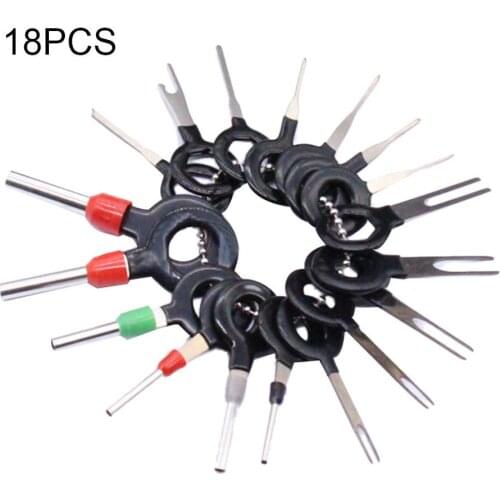 18pcs Car Terminal Removal Tool Puller Auto Set Motorist Kit Automotive Repair Tool Stylus Wire Crimp Pin Extractor