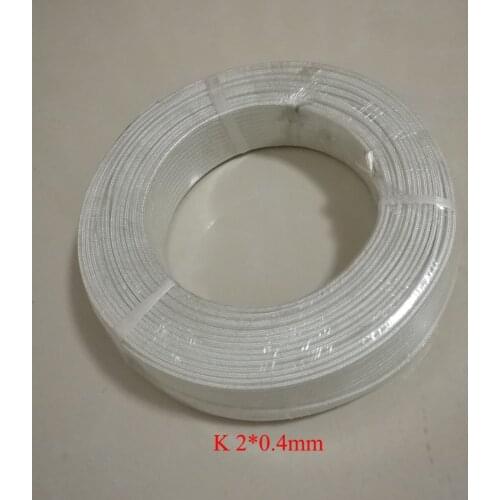 2*0.4mm K Type Fiberglass Coated Thermocouple Compensation Wire Temperature Measurement Wire