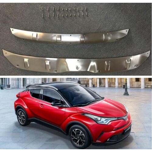 2PCS Stainless Steel Front & Rear Bumper Diffuser Protector Guard Skid Plate For Toyota C-HR CHR 2016 2017 2018 2019 2020