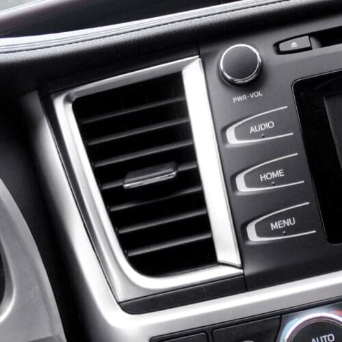 2014-2018 ABS Chrome Shell Car Styling Middle Air Conditioner Outlet Strip Frame Panel Cover Trim for Toyota Highlander Kluger