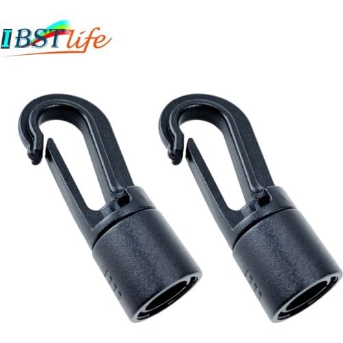 2X Kayak Plastic Buckle Bungee Shock Tie Cord Hook Quick Connect Rope Terminal hanging Ends Lock Clip Clothesline Elastic Cord