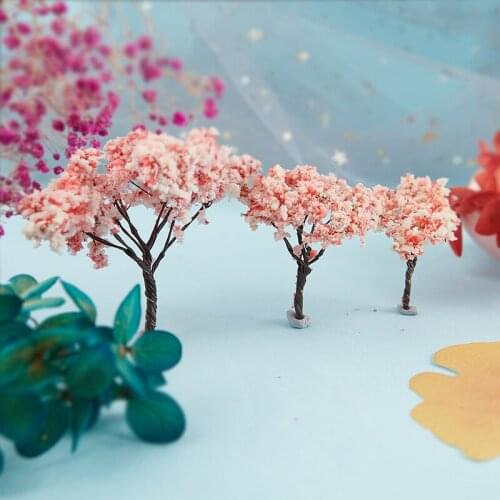 3Styles Mini Tree Fairy Garden Decorations Miniatures Micro Landscape Resin Crafts Bonsai Figurine Garden Terrarium Accessories