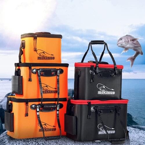 5 Sizes Portable EVA Fishing Bag Collapsible Fishing Bucket Live Fish Box Camping Water Container Pan Basin Tackle Storage Bag