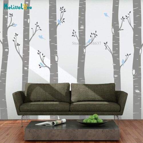6 Large Birch Trees Forest Decal Popular Nursery Living Room Decor 3 colors Branches Sticker Removable Vinyl Wall Stickers BB070