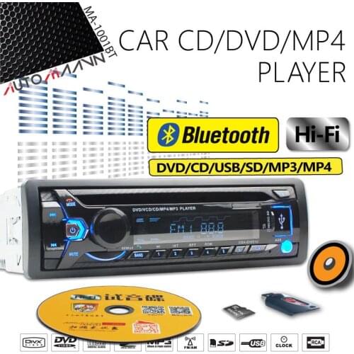 Car Bluetooth CD/DVD Player Single with Slot for Nissan Honda Din Toyota Radio USB/TF Receiver IN-DASH