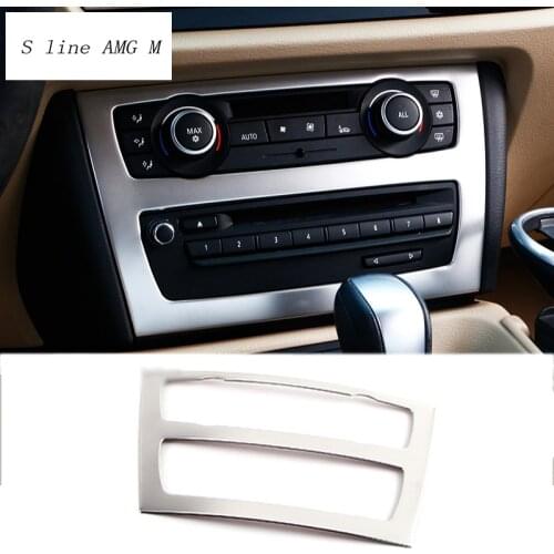 Car styling Interior Trim Air conditioning CD control panel decorative Stickers Cover For BMW E84 X1 2010-2015 auto accessories