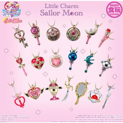 Bandai Japanese Version Gacha Sailor Moon Transfiguration Magic Wand Candy Toy Bulk Anniversary Pendant Action Figures Toys