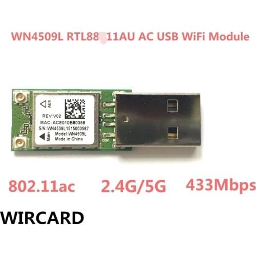 WIRCARD WN4509L Mini 5Ghz 2.4Ghz 433Mbps Wireless Dual Band 802.11ac USB WiFi Adapter RTL8811AU for Desktop/Laptop/PC