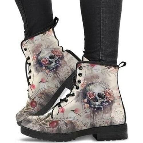 2021 Autumn Fashion Ankle Boots Lacing Goth Shoes Women plus Size Martin Boots Women Non Slip Platform Boots Zapatos de Mujer