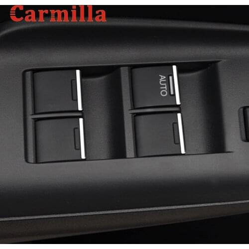 Carmilla 7Pcs/Set Car Styling for Honda CRV CR-V Fit City Accord HRV HR-V Window Lift Buttons Sequins Trim Sticker ABS Chrome