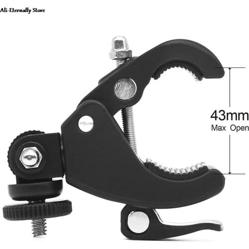 Black 1/4 Camera DV DSLR Bike Bicycle Handlebar Clamp Bracket Tripod Mount Screw Clip For Gopro For Camera DV