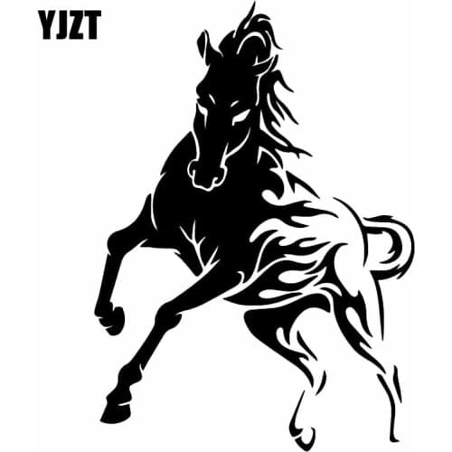 YJZT 12.1X16.8CM Cartoon Horse Decor Vinyl Car Sticker Window Decal JDM Drift Black/Silver C26-0014