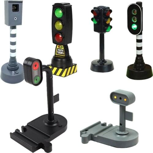 New Simulation Traffic Light Toy Traffic Sign Model Road Sign Kindergarten Kids Small Train Track Car Accessories Toys
