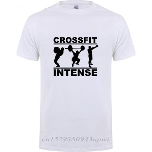 CrossFit Intense T-Shirt Funny Birthday Gift For Men Dad Father Husband Round Neck Cotton T Shirt Fitness Bodybuilding Clothing