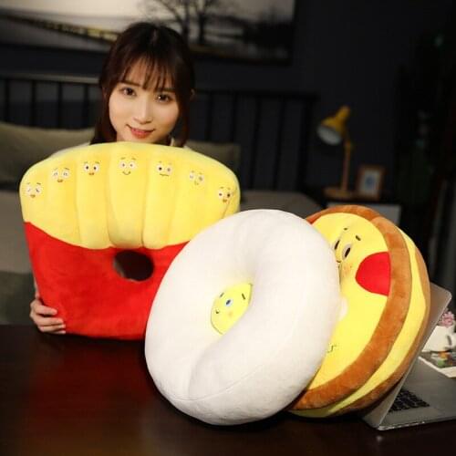 Simulated Food Burger French Fries Pizza Egg Dolls Creative Soft Sofa Cushion Plush Stuffed Toy Birthday Gift Baby House Decor