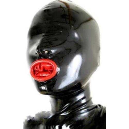 Latex hood mask Head cover Stifle Condom black Women