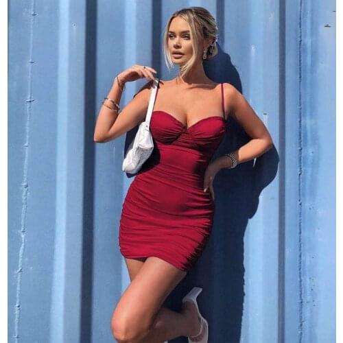 Summer Womens Dress 2021 Luxury Elegant Sexy High Waist V Neck Ruched Sleeveless Bodycon Mini White Dress Vintage Beachwear