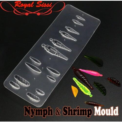 2019hot one plate of nymph &shrimp shape intergrated fly tying UV resin mould Gammarus segmental bug bond mould fly tying tools