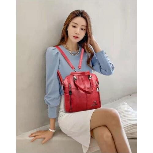 Fashion Backpack Women Shoulder Bags High Quality Leather Multifunction Travel Backpack School Bags for Satchel Handbag