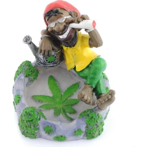 Unbreakable Funny Ashtray Jamaica Bob Marley Model Cigar Ash Tray Resin Cigarette Tray Holder Home Decoration