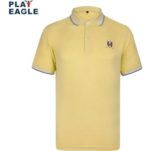 New Summer Men Shirt Short Sleeve Sports Golf T-Shirt 2 Colors PLAYEAGLE Clothes Leisure