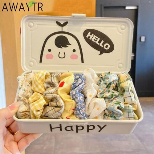 3/5pcs Set Scrunchies Elastic Hairbands Print Hair Bands Rubber Tie Bow Women Headbands Girls Ponytail Holders Hair Accessories