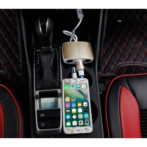 With switch one for three cigarette lighter plug car car charger socket car usb car charger For Hyundai Tucson 2015-2019