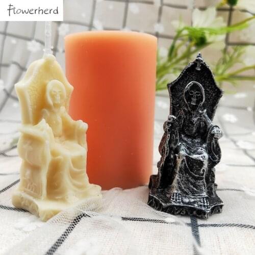 DIY Horror Death Candle Silicone Mold Aromatherapy Candle Mould DIY Resin Molds Candle Molds for Candle Making Supplies