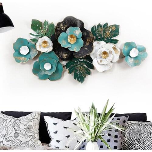 Nordic Iron 3D Wall Hanging Flower Background Living And Bedroom Porch Ornaments Modern Simple Study Home Decor