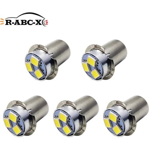 RUIANDSION 5Pcs AC3V P13.5S Low Power LED Bulb For 2 Cells Torch Flashlight 2D Maglite Replacement White Light 6000K 150Lm