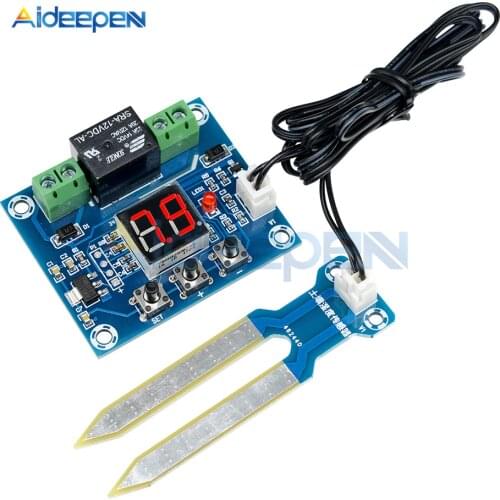 XH-M214 12V Soil Humidity Sensor Controller Irrigation System Automatic Watering Module Digital Display Humidity Controller Red