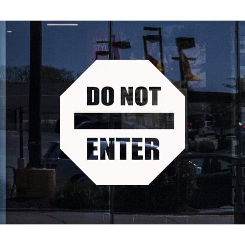 Do Not Enter Character Pattern Casement Vinyl Sticker Octagonal Picture Sign Removable Art Window Decal GA466