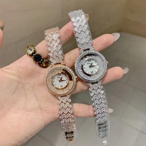 Women Watches Lady Quartz Watch Luxury Brand Full Rhinestone Diamond Wristwatches Girls Female Quicksand Crystal Watch 4 Colors
