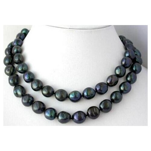 Selling Jewelry>>>NEW 32" 8-9mm nature baroque black freshwater pearl necklace AAA