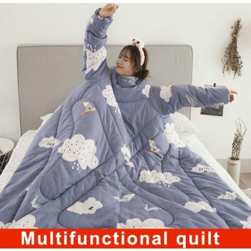 1 Pcs Lazy Quilt With Sleeves Warm Thicken Blanket Multifunction For Home Winter Nap E2S