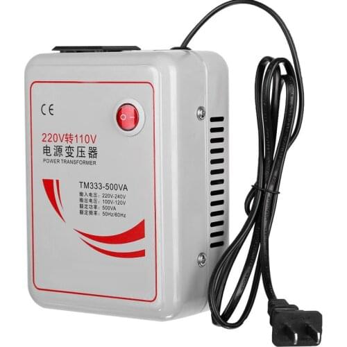 1Pcs AC 220v to 110v Inverter Charger Voltage Transformer Step Down Converter Voltage Converter 500W Adapter Pure Copper Coil
