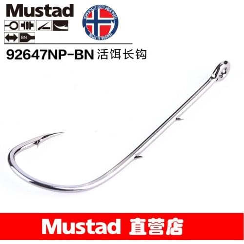 1 Pack/lot Mustad Hooks for Live Bait Casting Fishing 92647-bn # Double Backstab Hooks Worm Barbed Hooks Pesca Fish Accessories