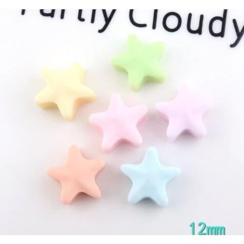 10pcs 12MM Mix DIY resin star charms pendants kawaii flatback cabochon ornament craft decoration fashion jewelry making