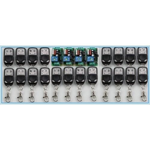 315/433 MHZ Universal AC 220V 10A 1 channel RF Wireless Remote Control light switch 4 Receivers +20 Transmitters